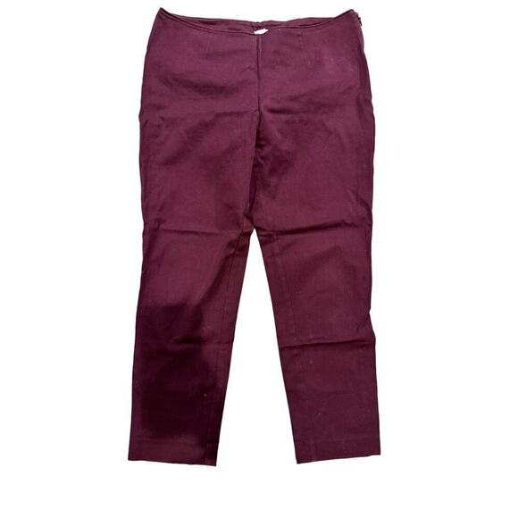 A New Day Burgundy Cotton Cropped Pants Size 8 - Picture 1 of 5